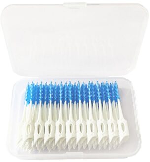 160x Siliconen Rager Tandenstoker Tandenstoker W / Cover blauw