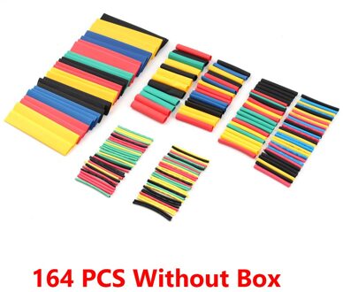 164 Stks/doos Krimpkous Tube Kit Krimpen Verschillende Polyolefine Isolatie Mouw Warmtekrimpbare Buis Draad Elektrische Apparatuur