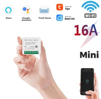 16A 10A Mini Tuya Wifi Schakelaar Led Light Smart Leven Push Module Ondersteunt 2 Manier App Voice Relais Timer Google thuis Alexa