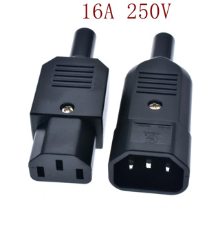 16A 250V IEC Straight Cable Plug Connector C13 C14 Female Male Plug Rewirable Power Connector 3 Pin AC Socket Industrial Plug