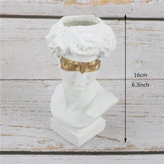 16Cm Hars Vaas Noord-europa Home Decoratie Make Borstel Opbergdoos Kleurrijke David Celebrity Pen Houder Standbeeld Sculptuur wit
