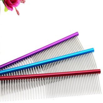 16Cm Huisdier Kam Professionele Staal Grooming Kam Borstel blauw