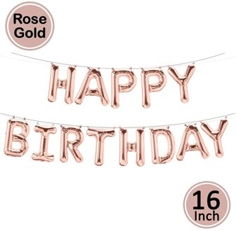 16Inch Gelukkige Verjaardag Brief Folie Ballonnen Jongen Meisje Verjaardagsfeestje Decoraties Kids Adult 10 18 20 21 30 40 50 Alfabet Lucht Bal roos goud