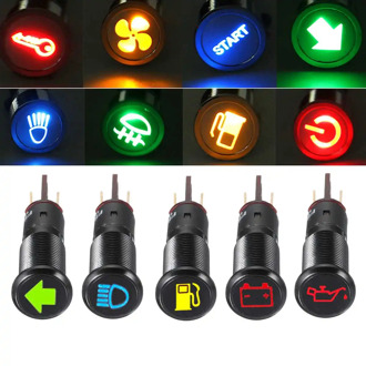 16MM 12/24/36V LED Dashboard Warning Signal Light Van Dash Panel Indicator Lamp Waterproof Indicator Light for car yacht ship