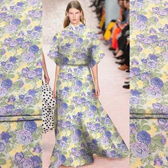 16Mm Zijde Paars Bloem Bush Zijden Crêpe De Chine Stof Digital Printing Kleding Stof Moerbei Zijde Materiaal