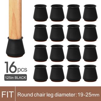 16Pack Meubels Tafel Voeten Cups Met Vilt Pads Duidelijke Bodem Voorkomt Krassen En Noise Zwart
