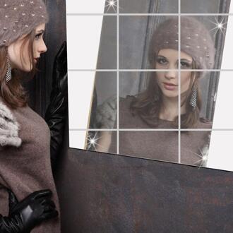 16Pcs 15Cm Spiegels Zelfklevende Tegels Spiegel Muurstickers 3D Spiegel Muur Folie Stickers Spiegels Voor Thuis badkamer Decoratie