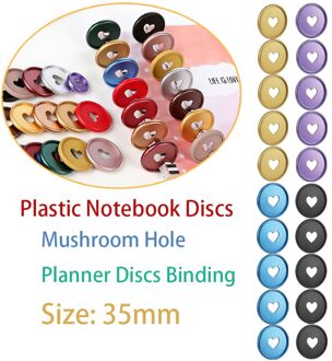 16Pcs 35Mm Plastic Binding Gesp Paddestoel Gat Bindmiddel Ringen Notebook Binding Discs Planner Discs Bindmiddel School Kantoorbenodigdheden kleurmenging-16stk
