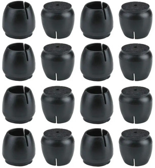 16Pcs Chair Leg Caps Round Black Silicone Table Furniture Leg Feet Tips Covers Felt Pads Prevent Scratches Wood Floor Protector