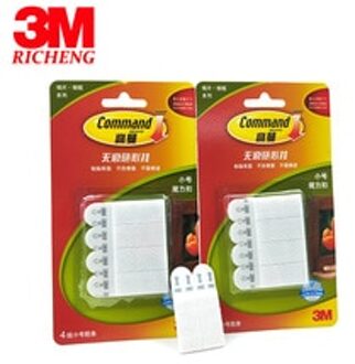 16Pcs Kleine 3M Commando Foto Opknoping Strips Command Schade-Gratis Magic Strip Commando Inter Vergrendeling Sneller