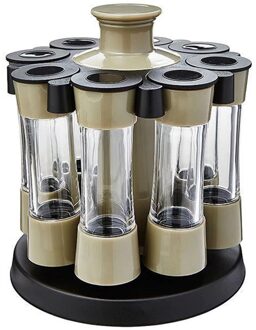 16Pcs Kruiderij Set 360 Rotating Spice Organisator Pot Rack Keuken Cruet Kruiderij Fles Koffie Suiker Seal Pot Container Rack 01