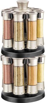 16Pcs Kruiderij Set 360 Rotating Spice Organisator Pot Rack Keuken Cruet Kruiderij Fles Koffie Suiker Seal Pot Container Rack 02