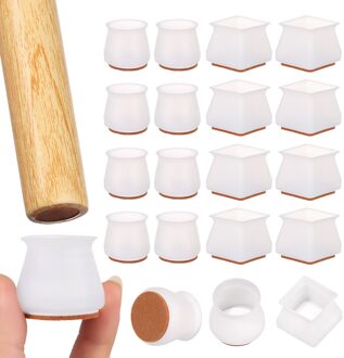 16Pcs Meubels Stoelpoot Caps Met Vilt Rubber Voeten Protector Tafel Voeten Cover Floor Protector Antislip Bureau stoel Pad Mat Caps