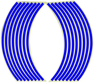 16Pcs Motorfiets Auto Wiel Sticker Voor 16-18 Inchs Wiel Ring Velg Band Reflecterende Stickers Voor Yamaha Honda suzuki Kawasaki Bmw blauw