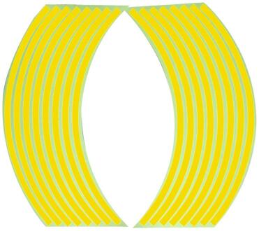 16Pcs Motorfiets Auto Wiel Sticker Voor 16-18 Inchs Wiel Ring Velg Band Reflecterende Stickers Voor Yamaha Honda suzuki Kawasaki Bmw geel