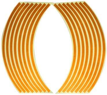 16Pcs Motorfiets Auto Wiel Sticker Voor 16-18 Inchs Wiel Ring Velg Band Reflecterende Stickers Voor Yamaha Honda suzuki Kawasaki Bmw oranje
