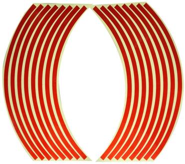 16Pcs Motorfiets Auto Wiel Sticker Voor 16-18 Inchs Wiel Ring Velg Band Reflecterende Stickers Voor Yamaha Honda suzuki Kawasaki Bmw rood