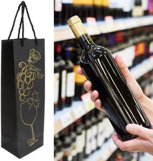 16Pcs Patroon Rode Fles Handtas Papieren Draagtassen (Willekeurig Patroon)