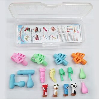 16Pcs Potlood Houder Grip Kinderen Leuke Pen Handvat Staaf Handschrift Hulp Gids Hold Pen Houding Correctie Voor Kids briefpapier wit