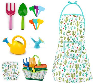 16Pcs Pretend Play Set Kleurrijke Tuinieren Tool Set Opbergtas Schort Oversleeves Gieter Voor Tuinieren Outdoor Activiteiten