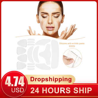 16PCS Reusable Silicone Anti-wrinkle Face Forehead Sticker Cheek Chin Sticker Facial Eye Patches Wrinkle Removal Face Lifting
