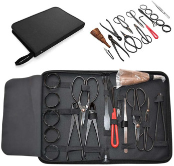 16Pcs/Set Garden Bonsai Tool Set Carbon Steel Kit Cutter Scissors with Nylon Case --M25
