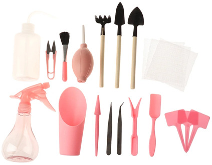 16Pcs/set Mini Gardening Hand Tools Succulent Planting Tools Gardening Supplies Potted Bucket Shovel Plants Tool Set