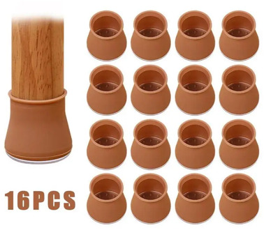 16Pcs/set Silicone Table and Chair Protective Cover Thick Table Legs and Chair Feet Felt Foot Cover Non-slip Protective Cover