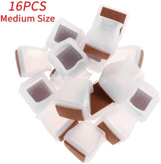 16Pcs Siliconen Stoel Been Protector Meubilair Been Caps Tafel Voet Cover Pad Vloer Bescherming Antislip Tafel Stoel onderkant Voet Mat wit medium