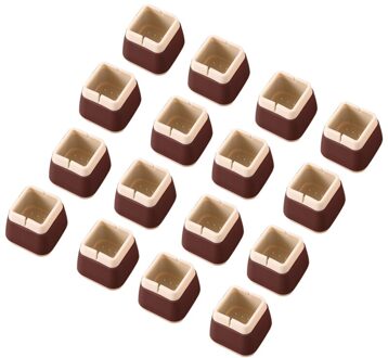 16Pcs Siliconen Tafel Stoel Voeten Cover Floor Protector Meubilair Been Anti-Kras koffie / ronde