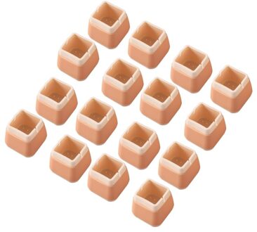 16Pcs Siliconen Tafel Stoel Voeten Cover Floor Protector Meubilair Been Anti-Kras oranje / plein