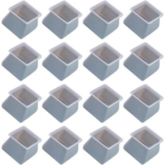 16Pcs Stoel Been Caps Siliconen Floor Protector Vierkante Meubels Tafel Voeten Cover Anti-Slip Bodem Stoel Pads