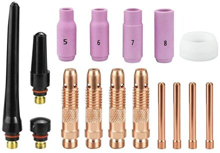 16Pcs Tig Lastoorts Accessoires Nozzle Cup Collet Pakking Verbruiksartikelen Kit Tig Lastoorts Benodigdheden Voor WP-17/18/26