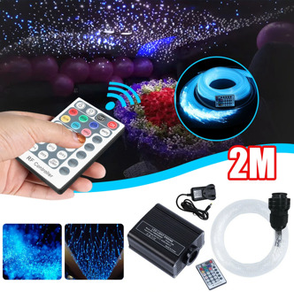 16W RGBW Fiber Optic Lights For Home Decoration Car Roof Star Sky Ceiling Kit 150pcs*0.75mm*2m Optical Fiber Light RF Remote