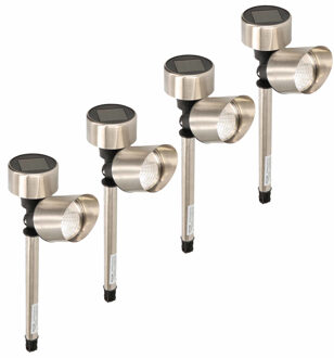 16x Buiten/tuin LED spotjes solar verlichting 35 cm - Tuinverlichting - Tuinlampen - Solarlampen op zonne-energie