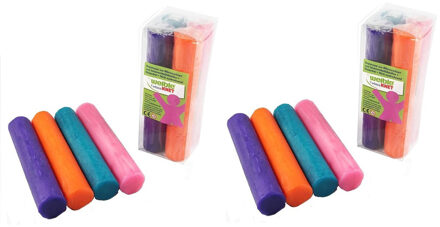 16x Gekleurde fantasie klei rollen 100 gram creatief speelgoed voor kinderen