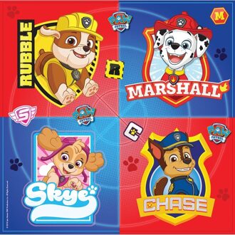 16x Paw Patrol feest servetjes 23 cm - Feestservetten Multikleur