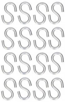 16x S-haken/ophanghaken van ijzer - QlinQ s-haakjes - IJzeren ophanghaakjes 16 stuks