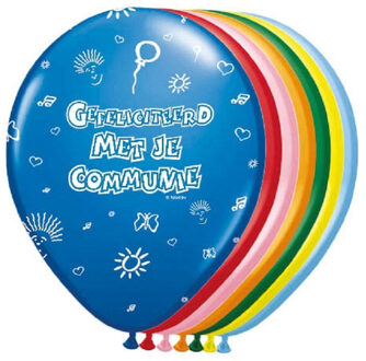 16x stuks Ballonnen communie thema - Ballonnen Multikleur