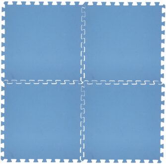 16x stuks Foam puzzelmat zwembadtegels/fitnesstegels blauw 50 x 50 cm - Speelkleden