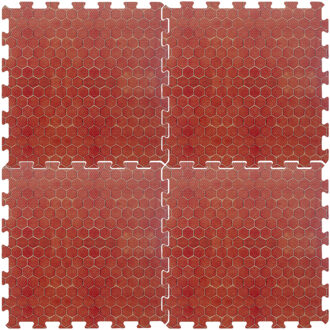 16x stuks Foam puzzelmat zwembadtegels/fitnesstegels terracotta tegeltjes 50 x 50 cm