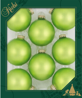 16x stuks glazen kerstballen 7 cm parrot velvet groen - Kerstbal