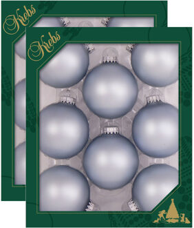 16x stuks glazen kerstballen 7 cm starlight velvet blauw