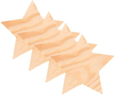 16x stuks houten hobby sterren 8 cm