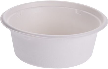 16x Suikerrietvezel schaaltjes/kommetjes 13 cm - Serveerschalen Wit