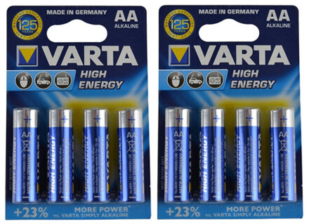 16x Varta Alkaline AA batterijen high energy 1.5 V