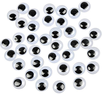 16x Wiebel oogjes/googly eyes 20 mm - Plastic beweegbare oogjes - Hobby/knutselmateriaal