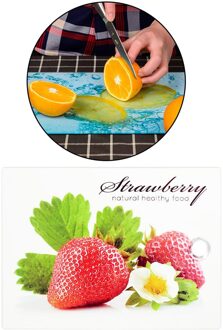16X12 Inch Glas Keuken Hakken Snijplank Gezonde Anti-Microbiële Shatter Bestendig Levendige Afdrukken Patroon aardbei