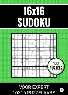 16x16 Sudoku - 100 Puzzels Voor Expert 16x16 Puzzelaars - Nr. 39 - Sudoku Puzzelboeken