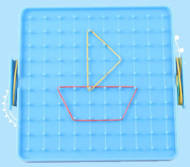 16x16cm Double Sided Geoboard Nails Peg Board Elastic Bands Kids Teaching Aids Educational Develop intelligence Toy for Children